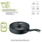 15441342 B. Green 10-Inch Sauté Pan with Glass Lid